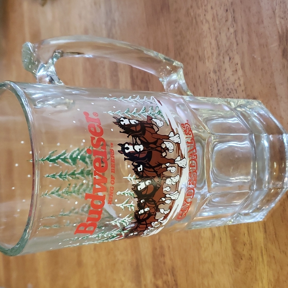 Vintage 1989 Budweiser king of beers clydesdale glass beer mug